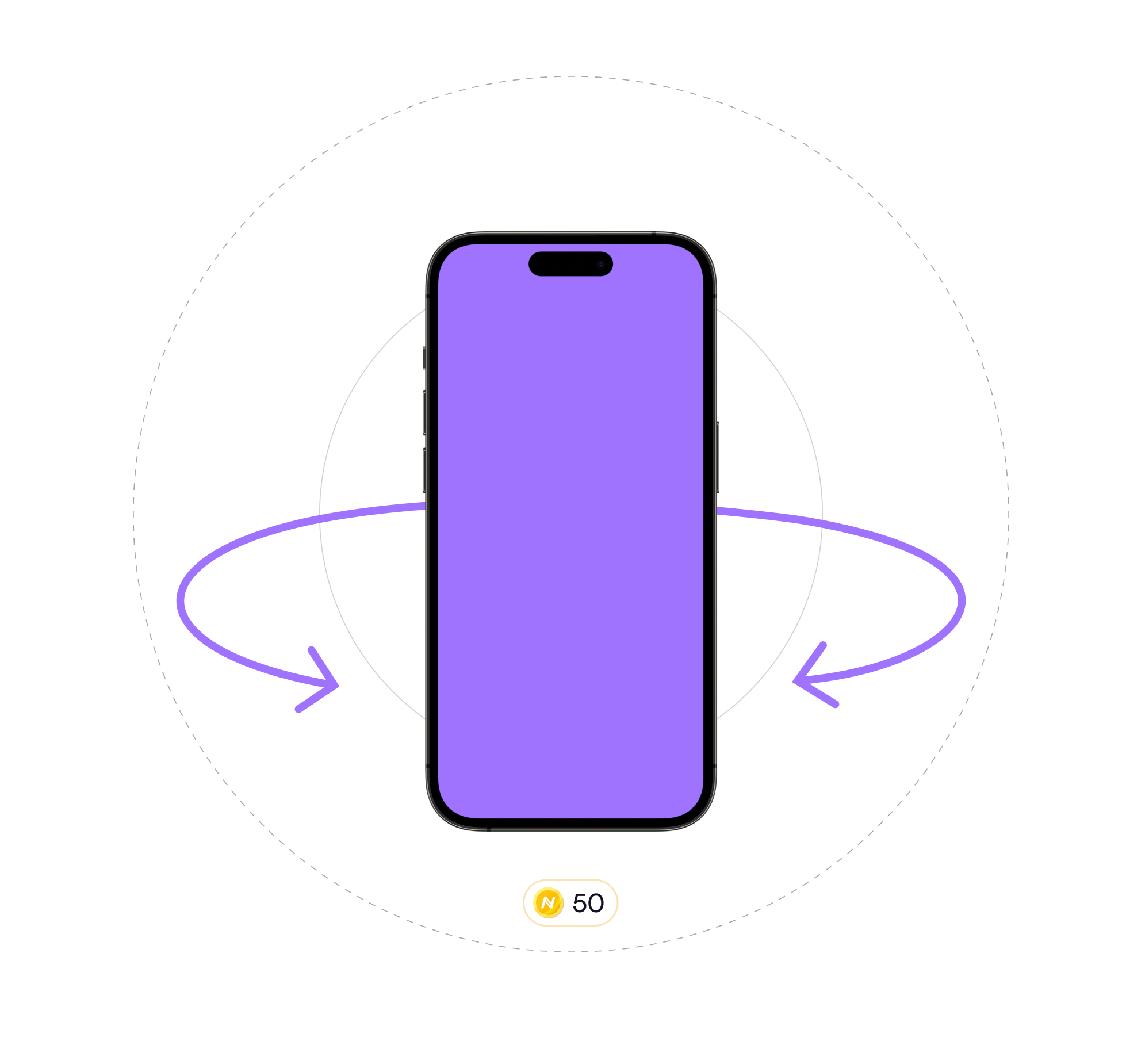 Career Journal phone with orbiting reward arrows and coin badge