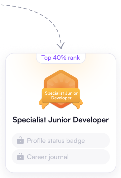 Specialist Junior Developer milestone card