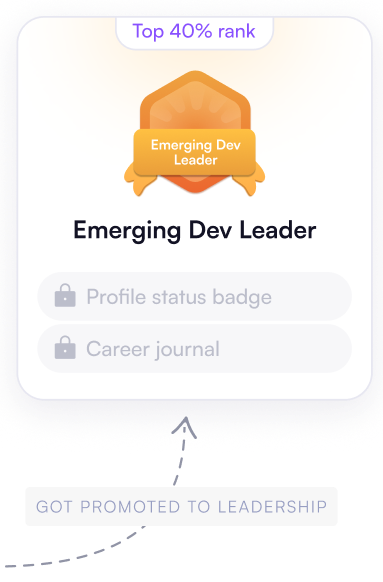 Emerging Dev Leader milestone card