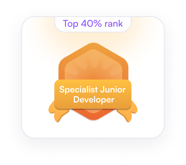 Top 40% rank badge: Specialist Junior Developer