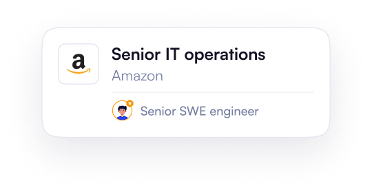 Referral card for Senior IT operations at Amazon
