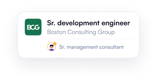 Referral card for Sr. development engineer at Boston Consulting Group
