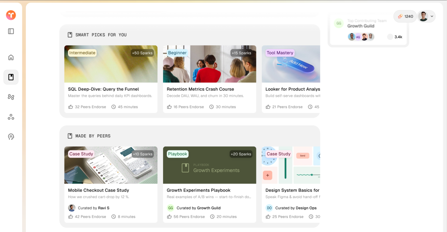 Smart picks and made-by-peers courses